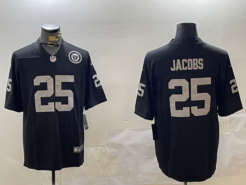 Men Oakland Raiders #25 Jacobs Black Second generation 2024 Nike Limited NFL Jersey style 2